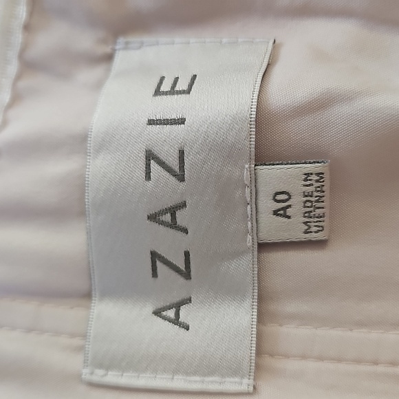 Azazie Gown Blushing Pink Dress. Slit In Front. Size A0. Built In Bra. - Picture 7 of 13